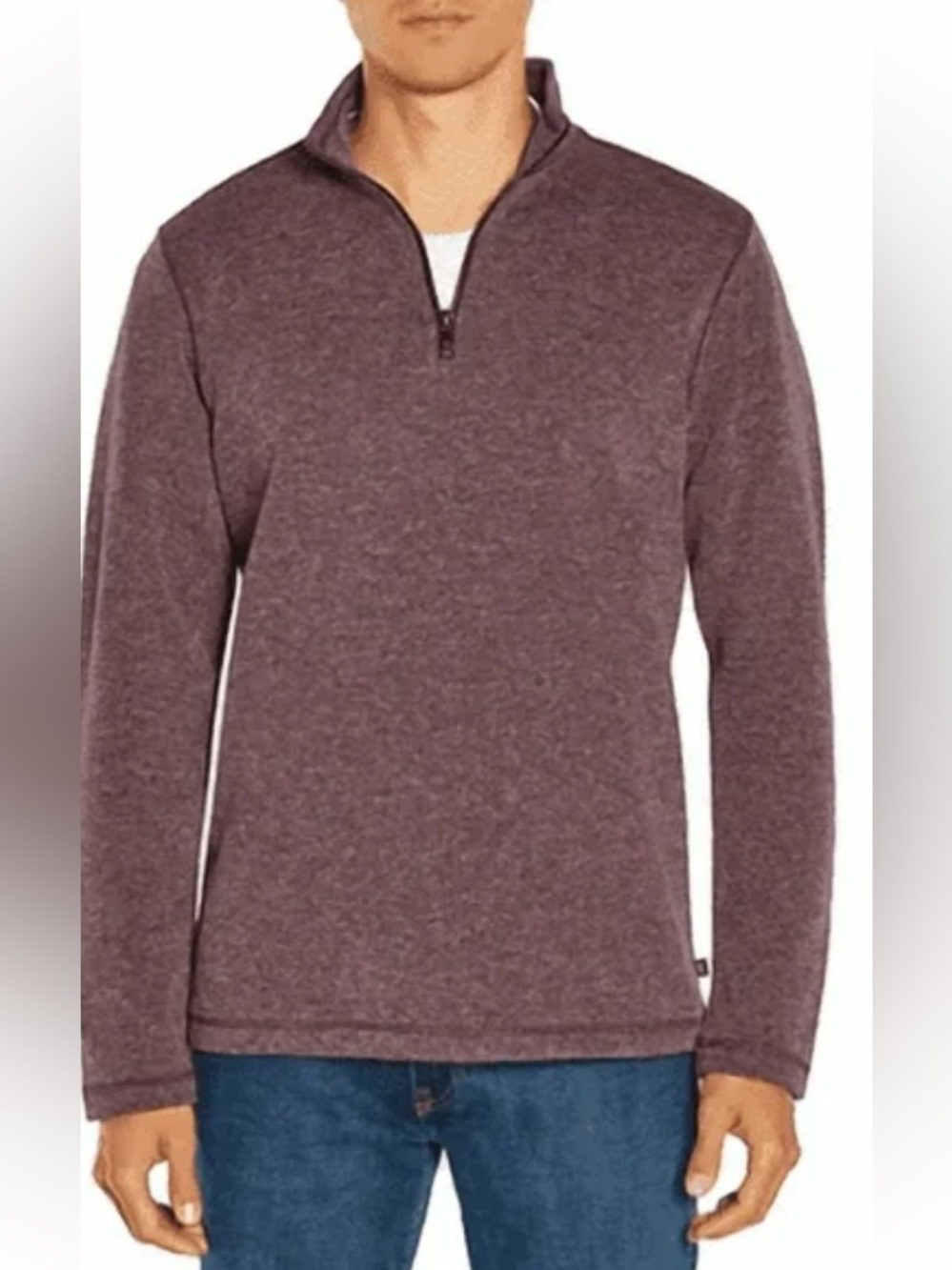 Gap Men’s Sweater Burgundy 1/4 Zip Pullover Long Sleeves Textured Cotton Blend M